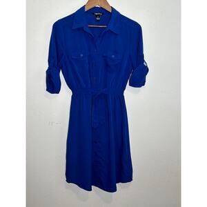 Blue Mini Shirt Dress